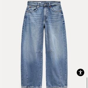 Zara TRF mid waist baggy balloon jean